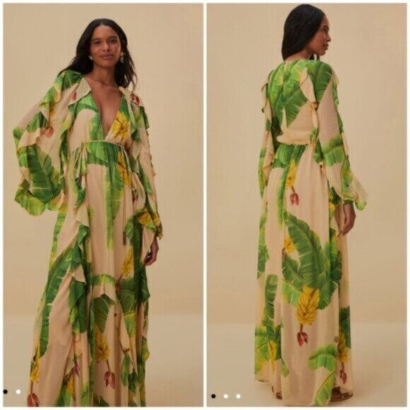 NWT Farm Rio Fresh Banana Maxi Dress - Picture 17 of 17